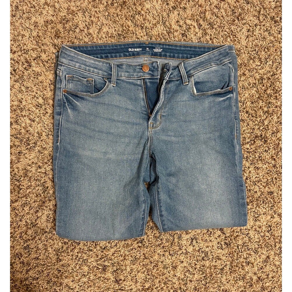 Old Navy Blue Straight Mid Rise Jeans Size 10